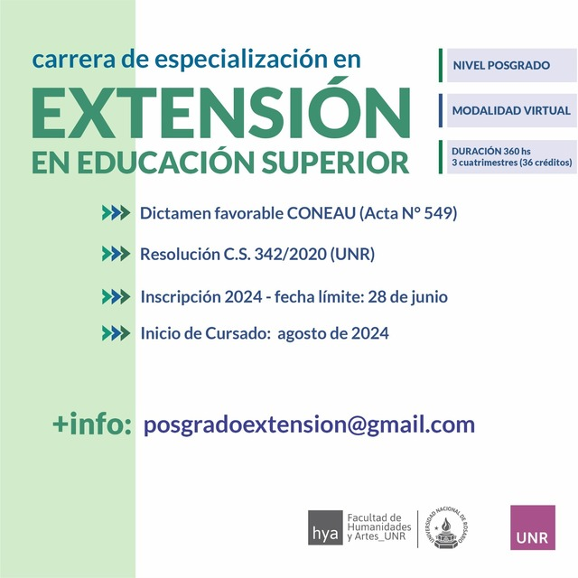 Especialización en Extensión en Educación Superior
